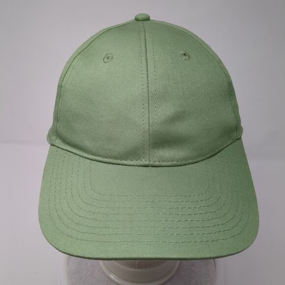H&M Slideback Hat Solid Green One Size Adjustable Blank 6 Panel - Picture 2 of 9